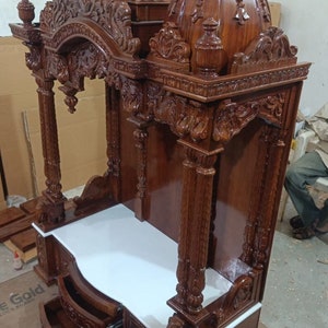 Wooden Temple For Wooden Mandir Handmade Wooden Temple, Wooden Mandir, Home Altar, Pooja Room Decor, Spiritual Gift, Indian Handmade Items,