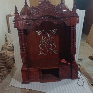 Wooden Temple For Wooden Mandir Handmade Wooden Temple, Wooden Mandir, Home Altar, Pooja Room Decor, Spiritual Gift, Indian Handmade Items,