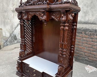 Templo de madera para Mandir de madera, templo de madera hecho a mano, Mandir de madera, altar para el hogar, decoración de la sala de Pooja, regalo espiritual, artículos indios hechos a mano,