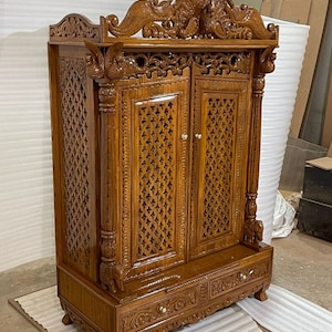 Wooden Temple For Wooden Mandir Handmade Wooden Temple, Wooden Mandir, Home Altar, Pooja Room Decor, Spiritual Gift, Indian Handmade Items,