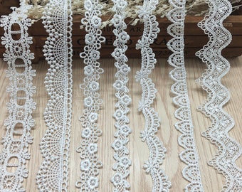 Off white Trimming, Wedding Venise Lace,Crochet Lace Trim, Crochet Cotton Scalloped Lace Trim, Ecru Cotton Floral Lace Trim By the yard