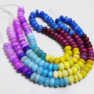 Multi Opal Cabochon Rondelle Beads: 9mm, 16 Inch Strand