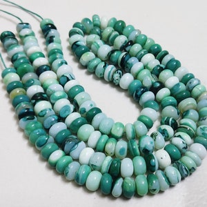 Cabochon Opal Rondelle Beads: Green Gemstone Strand (8.5mm, 15 inch)