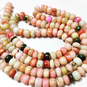 16 inch strand,rainbow cabochon opal rondelle beads,opal beads gemstone,rondelle beads shape,8 to 9 mm size,cabochon opal rondelle beads