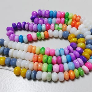 Rainbow Opal Rondell Perlen: Peru Edelstein, 16 Inch Strang