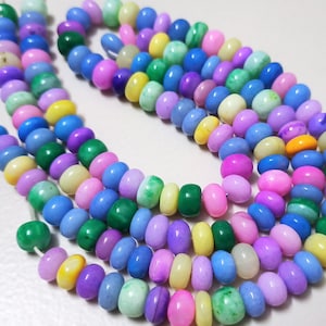 Multi-Color Opal Rondell Perlen: Glatter Edelsteinstrang, 8.5-9 mm