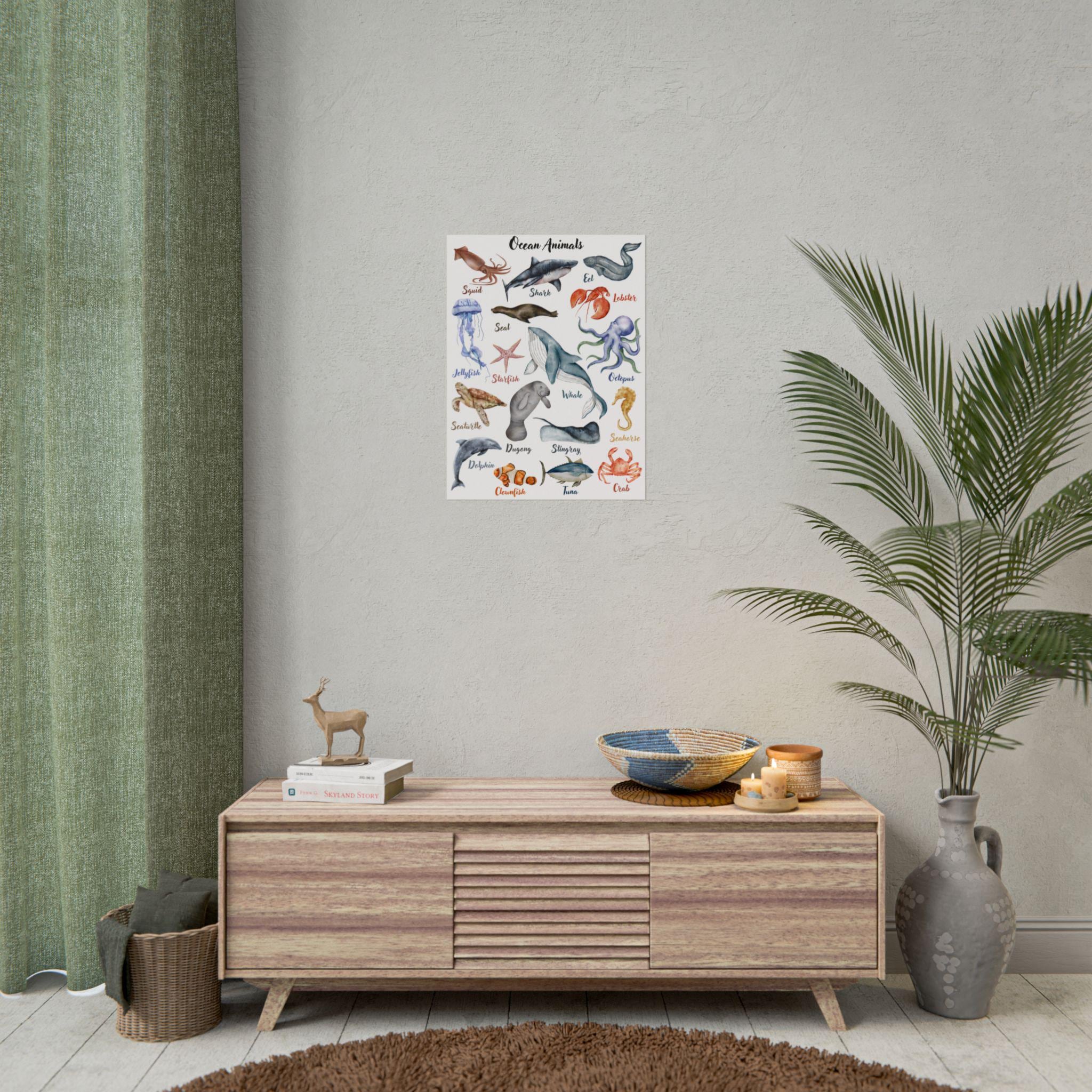 Rolled Poster, Ocean Animals, Classroom Decor, Kids Room Wall Art ...