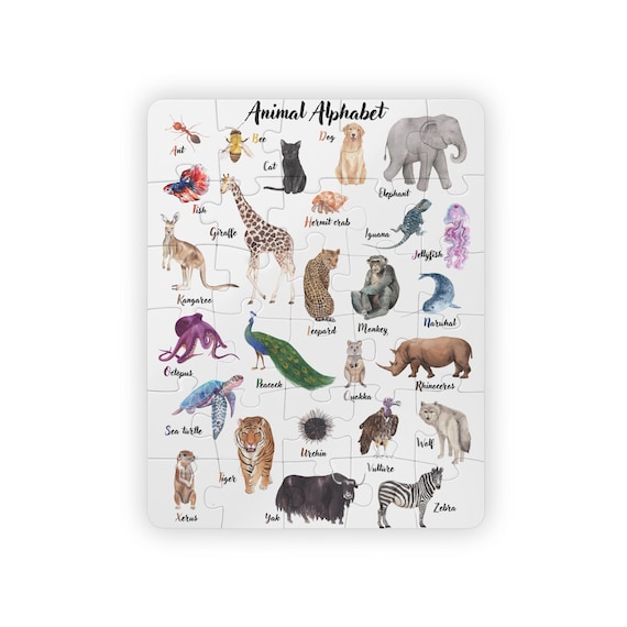 Animal Alphabet Kids Puzzle, 30-Piece - Educational Toy, Birthday Gift for 2-3 Year Olds, Hand-Eye Coordination Game, Language Development