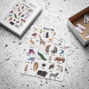 Casse-tête Alphabet animaux pour enfants, 30 pièces - Jouet éducatif, Cadeau d'anniversaire pour les 2-3 ans, Jeu de coordination œil-main, Développement du langage image 3