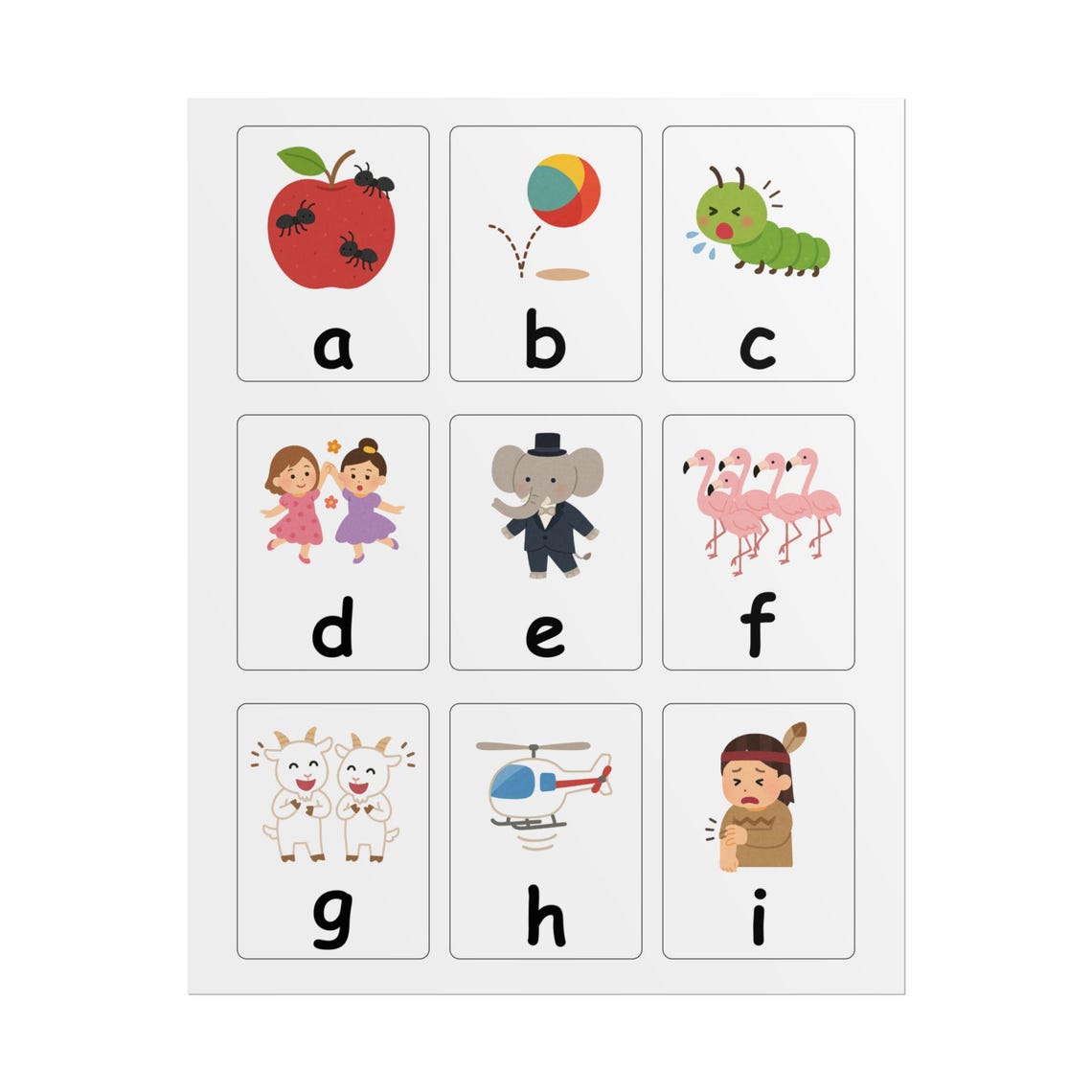 Printable Flashcards, Phonetic Alphabet, Ants on the Apple Song, A–Z ...