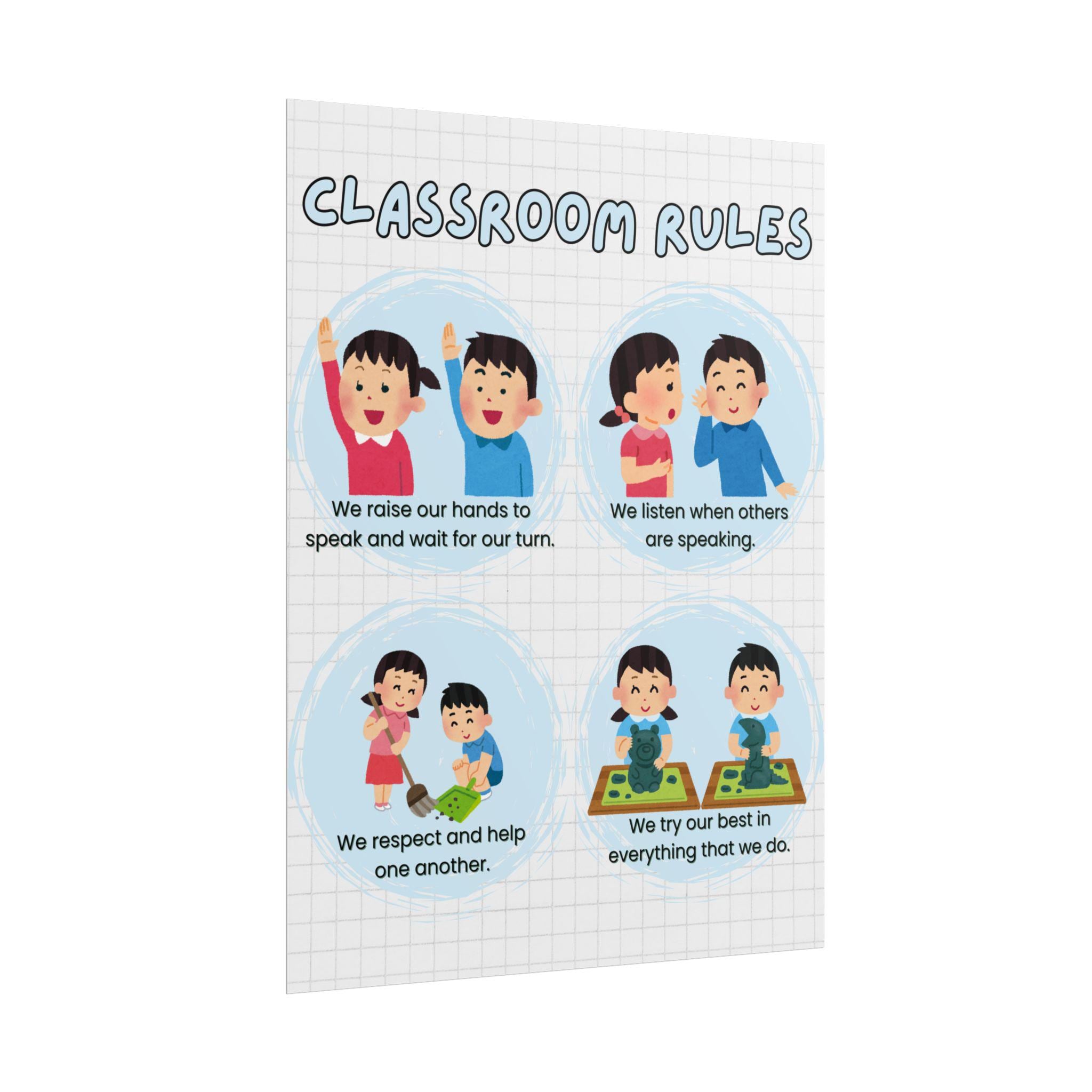 Printable Poster, Classroom Rules Poster, Preschool Elementary School ...