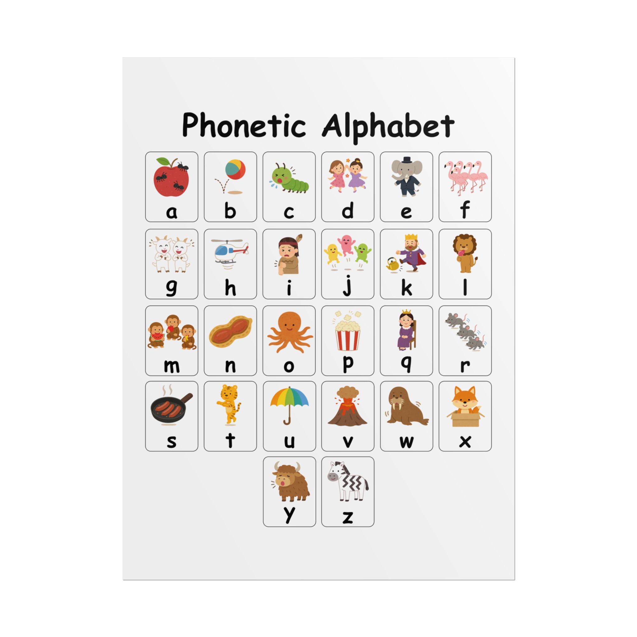 Printable Poster, Phonetic Alphabet Chart, Ants on the Apple Song, A to ...