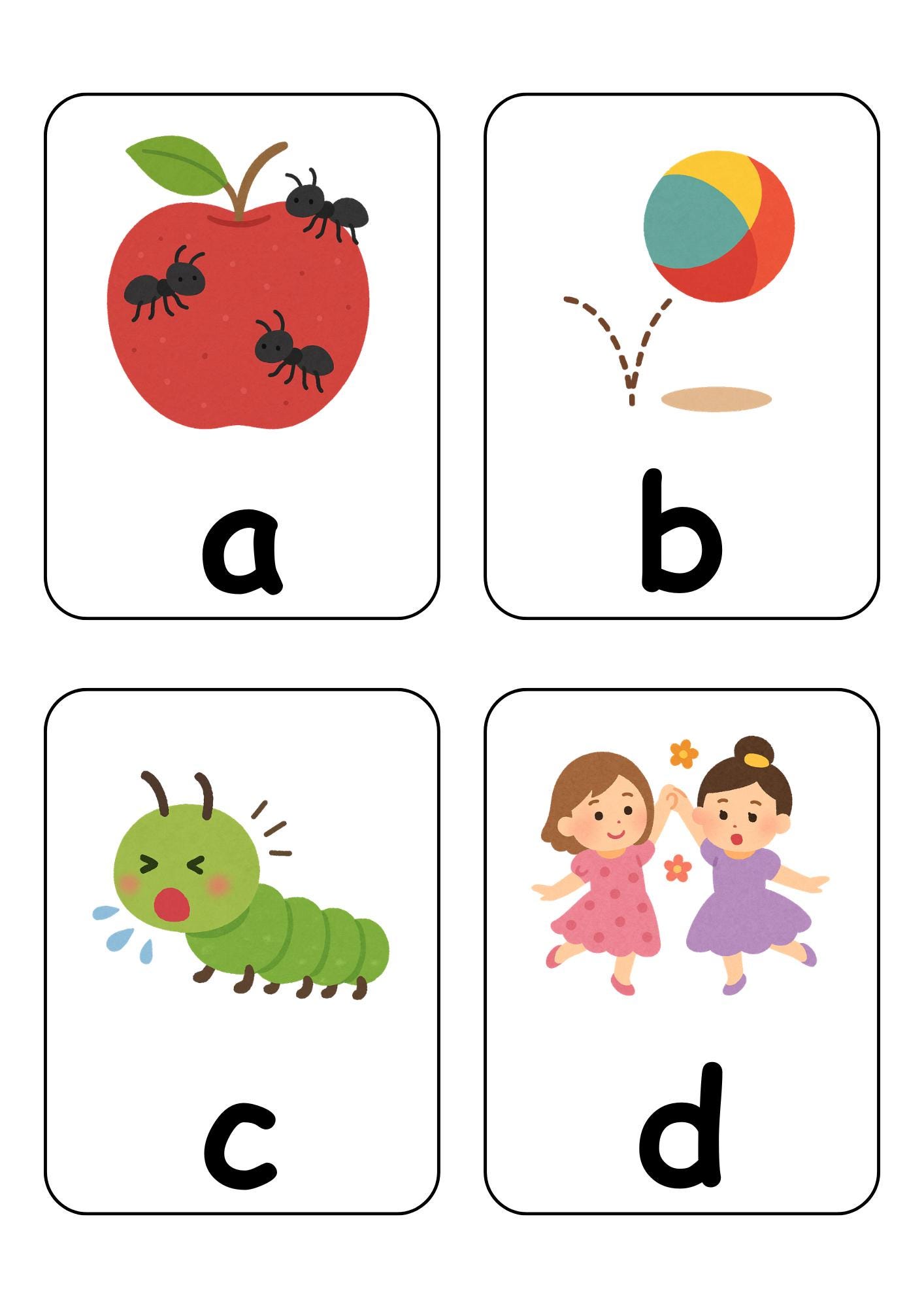 Printable Flashcards, Phonetic Alphabet, Ants on the Apple Song, A–Z ...