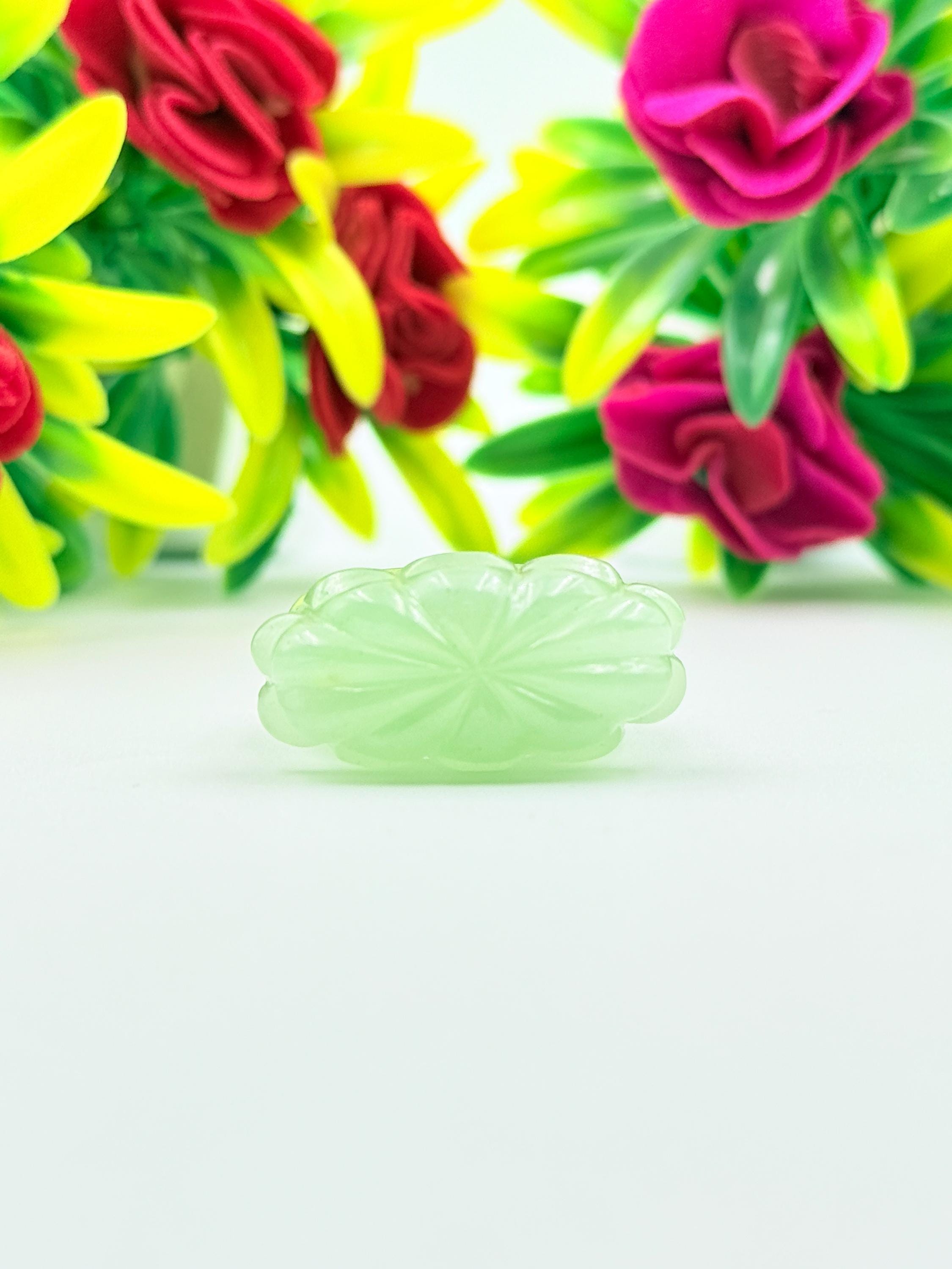 翡翠彫刻の花 - Etsy 日本