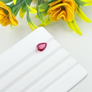 Natural Pear Cut Ruby Gemstone | Loose Faceted Ruby | Red Precious Stone for Ring Pendant Jewelry Making (9.2x6.24x2.20mm)