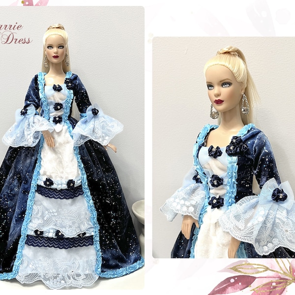 Historical dress in the style of the 18th century for dolls 16" Tonner dolls (Tyler/Sydney).