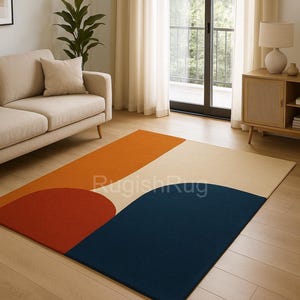 Hand-Tufted Wool Area Rug: Modern Earthy Tones, Free Flow Design