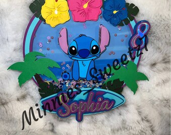 Stitch cake topper, Stitch inspired cake topper,