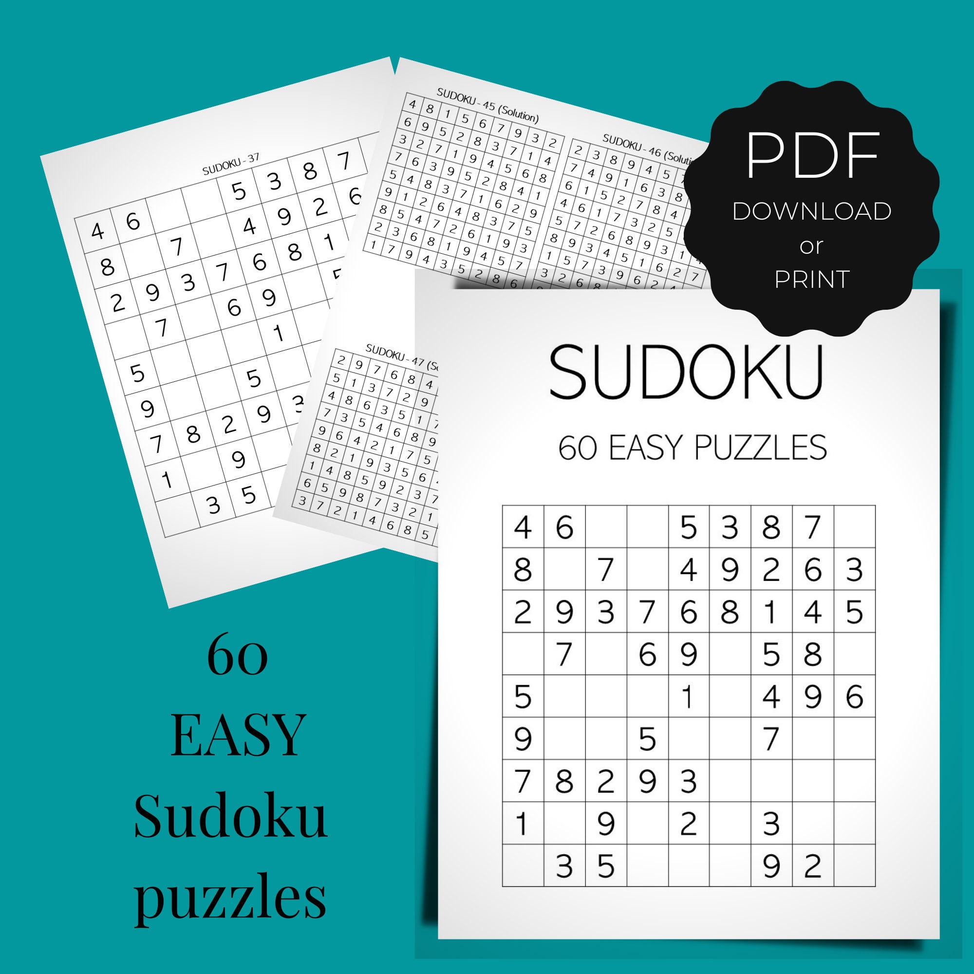 Printable Sudoku puzzles at beginners level for smaller and bigger kids