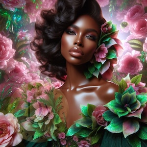 Pink Passion,Green Grace PNG|| Stärke einer Frau || Digitaler Download || Perfekt zum Basteln || Print on Demand || Kraftvolle Frauen