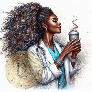 Woman Doctor || Coffee is Life || Digital Download || Coffee and Convo || Printable || Print On Demand || But First Coffee || PNG || Coffee