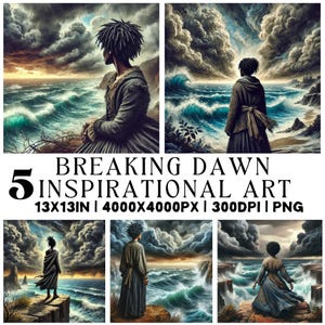 Breaking Dawn || Inspirational Art || Wall Décor || Empowerment Gift || Ocean Storm Art || Printable || POD || Digital Download || PNG