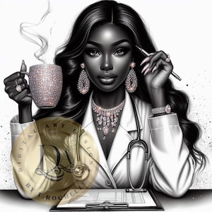 Woman Doctor || Coffee is Life || Digital Download || Coffee and Convo || Printable || Print On Demand || But First Coffee || PNG || Coffee