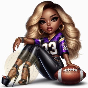 Fußballerin || Spieltag Glam || Sportlicher Glam || Fußball Mode || Druckbar || Druck auf Bestellung || Digitaler Download || PNG