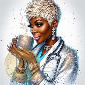 Woman Doctor || Coffee is Life || Digital Download || Coffee and Convo || Printable || Print On Demand || But First Coffee || PNG || Coffee