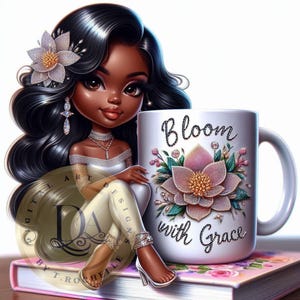 Bloom With Grace || Coffee is Life || Digital Download || Printable || Print On Demand || But First Coffee || PNG || Coffee