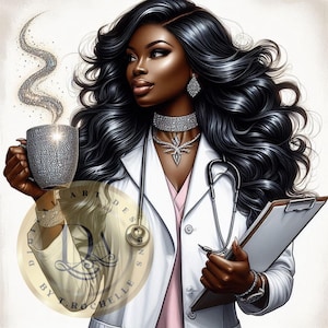 Woman Doctor || Coffee is Life || Digital Download || Coffee and Convo || Printable || Print On Demand || But First Coffee || PNG || Coffee