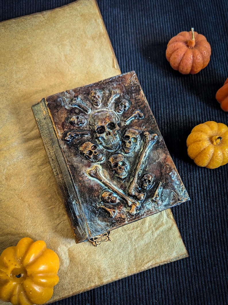 A6 Gothic witch grimoire with vintage pages on Etsy