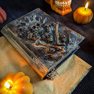 A6 Gothic witch grimoire with vintage pages on Etsy