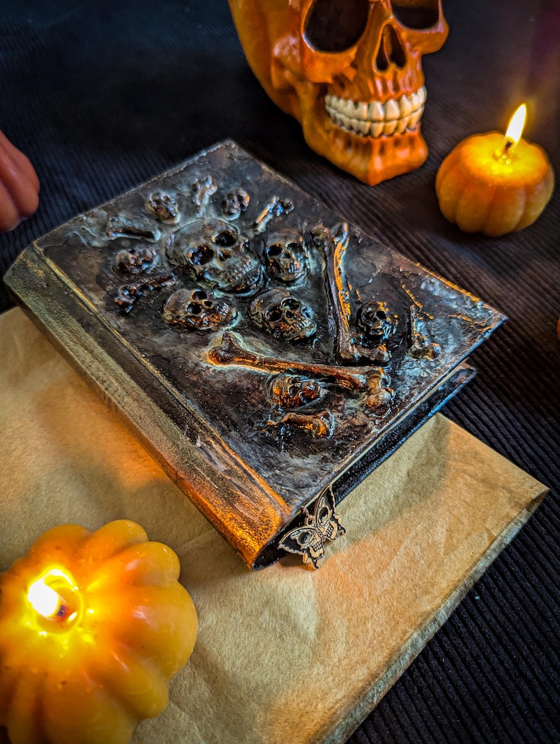 A6 Gothic witch grimoire with vintage pages on Etsy