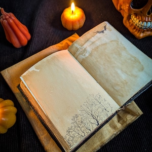 A6 Gothic witch grimoire with vintage pages on Etsy