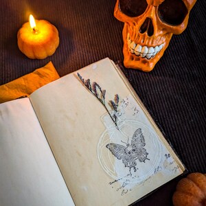 A6 Gothic witch grimoire with vintage pages on Etsy