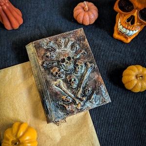 A6 Gothic witch grimoire with vintage pages on Etsy