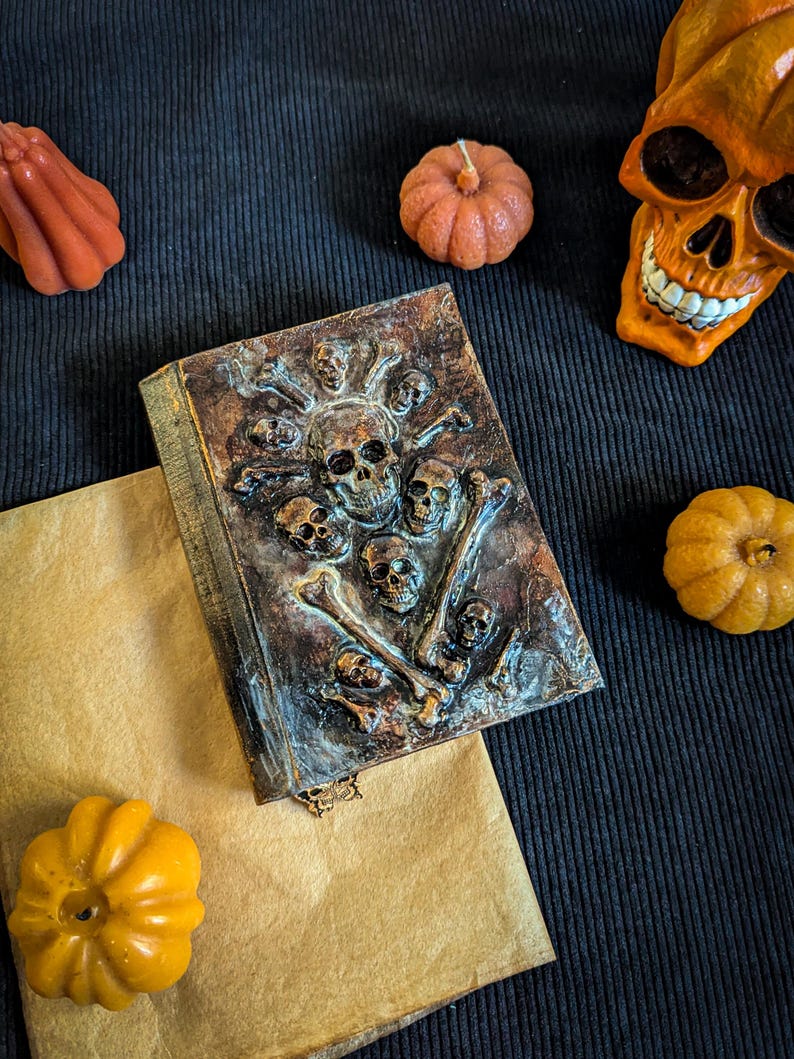 A6 Gothic witch grimoire with vintage pages on Etsy