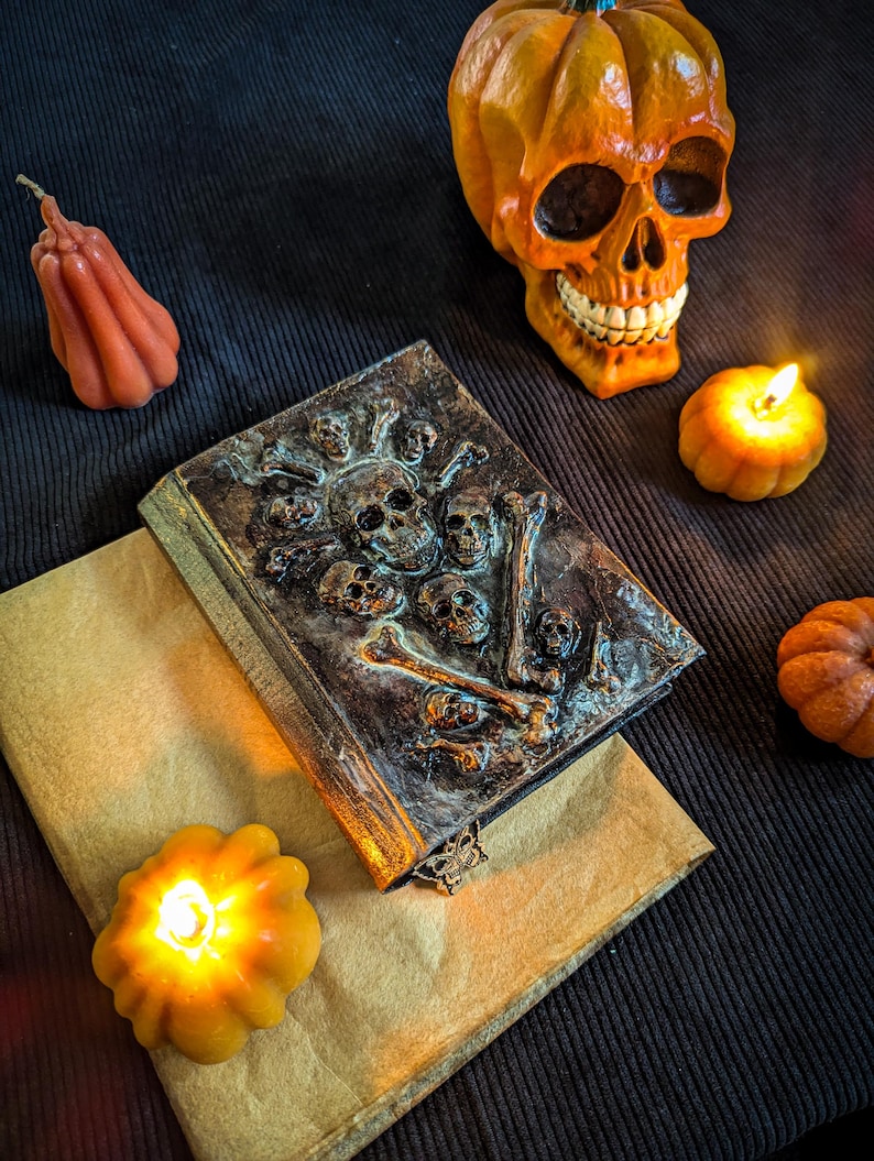 A6 Gothic witch grimoire with vintage pages on Etsy