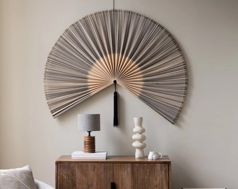 Boho Large Decorative Fan, Giant Bamboo Folding Fan, Bamboo Fan Headboard , Oversized Bamboo Wall Fan, Fan Headboard