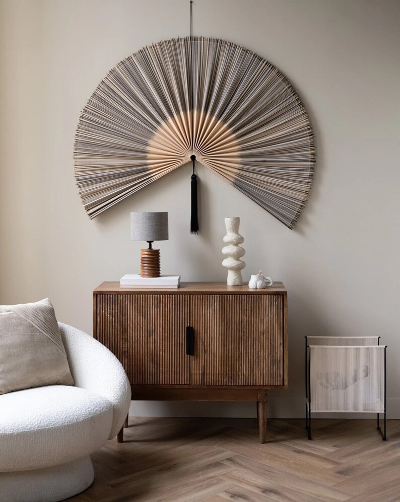 Boho Large Decorative Fan Giant Bamboo Folding Fan Bamboo Etsy