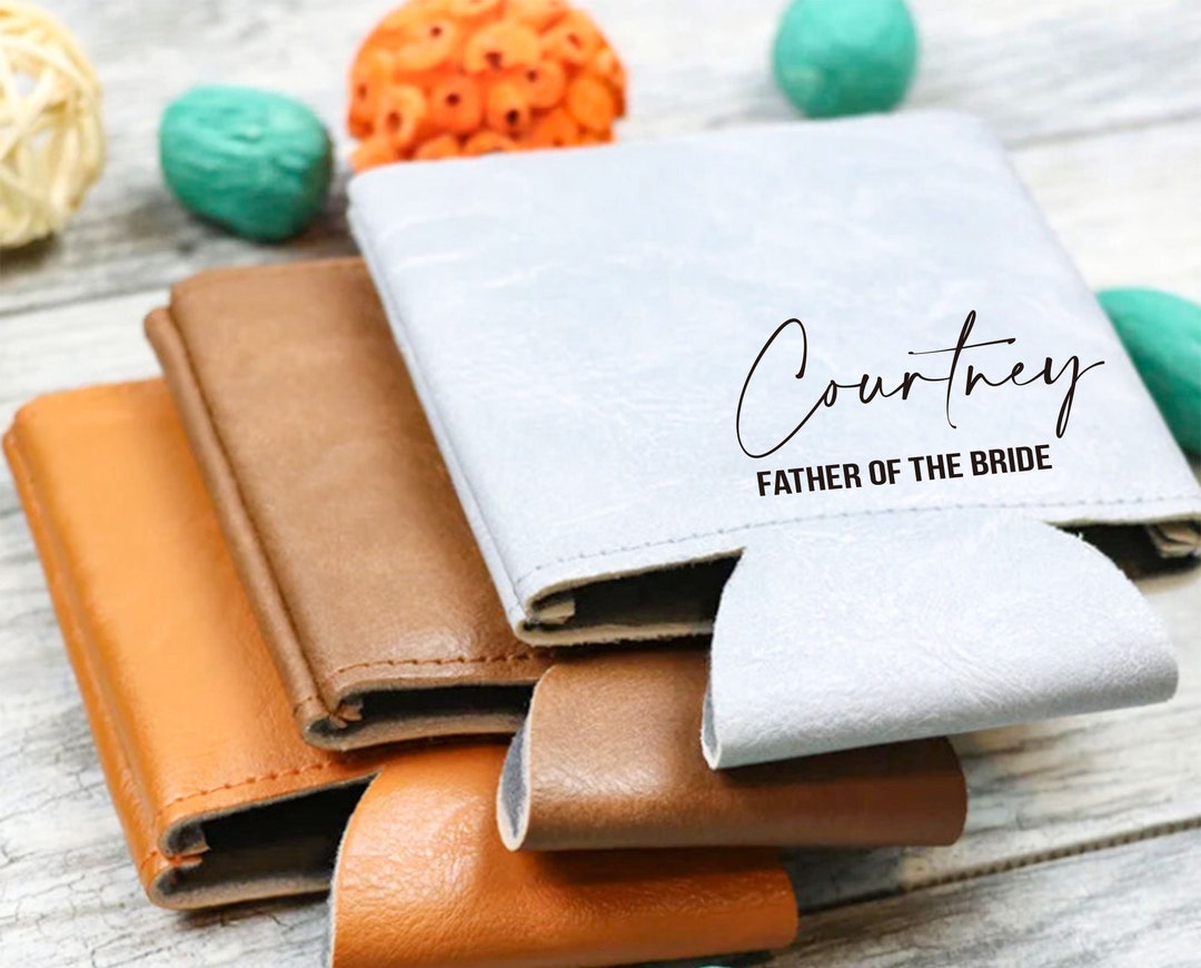 Personalized Engraved Beer Holderleather Can Holderparty Etsy