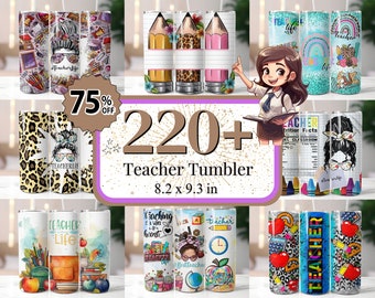 220+ Teacher Tumbler Wrap Designs Bundle, 20oz Teacher Sublimation Designs, Teacher Life Tumbler PNG, Teacher Messy Bun, Teacher Affirmation