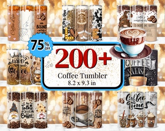 200+ Coffee Tumbler Wrap, Coffee Humor Tumble Wrap, Coffee Lover Tumbler Design, Coffee Quotes Tumbler, 20 oz Coffee Sublimation Designs PNG
