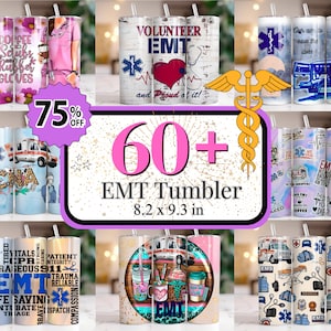 60 + Emergency Medical Technician Tumbler, Paramedic Life Tumbler, EMT Tumbler Wrap, 20oz EMT Sublimation Designs, Paramedic Life Tumbler