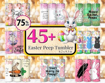 45 + Ostern Peep Tumbler Bundle Design, Osterei Tumbler Wrap, Osterhase Tumbler Wrap, Ostern Karotte Tumbler, Ostern Sublimation PNG