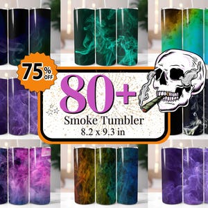 80 + Smoke Tumbler Wrap, Smoke Sublimation, 20oz Tumbler, Black Smoke Tumbler Wrap, Smoke Design PNG, Smoky Tumbler PNG, Smoke Lover Tumbler