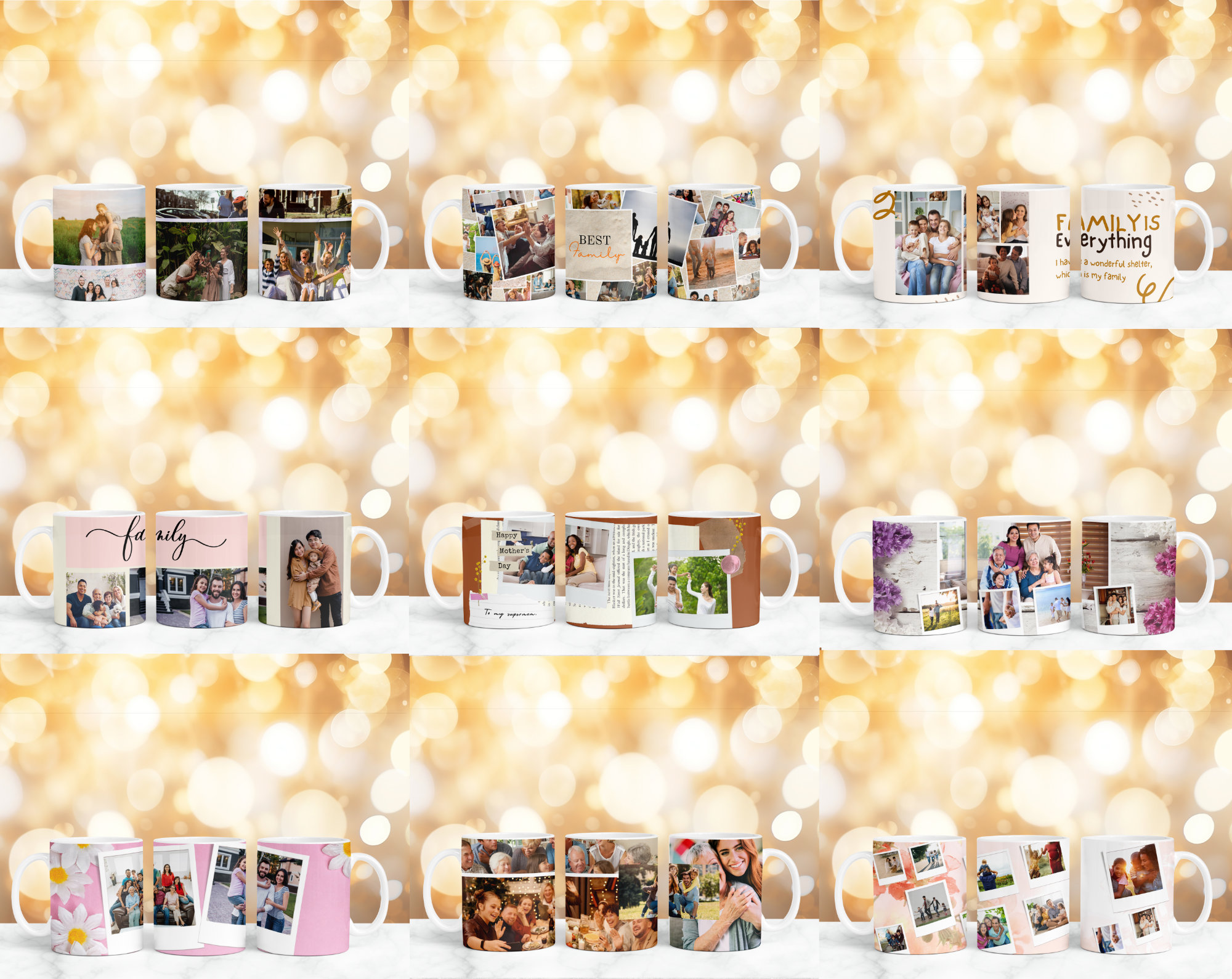 Subli Photo 230 + Add Your Own Photo Mug Wrap Bundle, Family Photo Mug , Canva ...