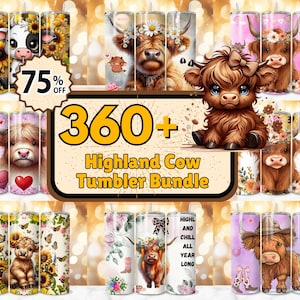360+ Highland Cow Tumbler Bundle, Highland Cow 20oz Skinny Tumbler Wrap, Highland Cows Tumbler PNG, Highland Cow Tumbler Sublimation Design