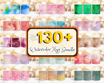 Más de 130 diseños de envoltorios para tazas de acuarela, de 325 ml (11 oz), de 400 ml (15 oz), con colores degradados, multicolor y sublimación de tazas.